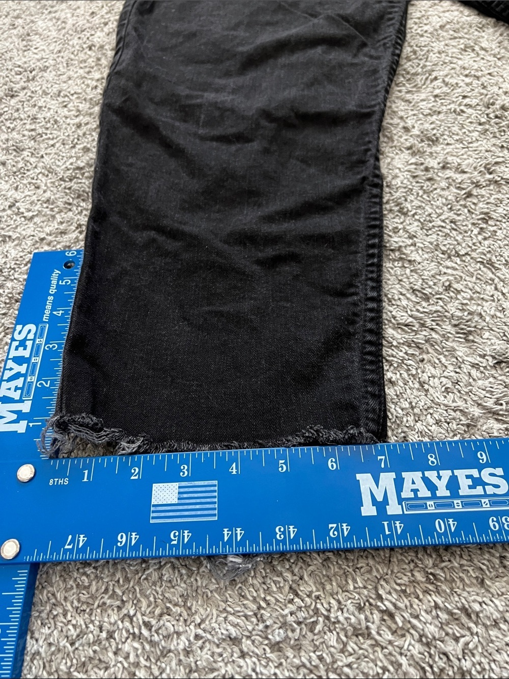 Levi’s 502 Black Men’s Custom Raw Hem Cropped Straight-Leg Stretch Jeans Size 42 - Picture 13 of 13